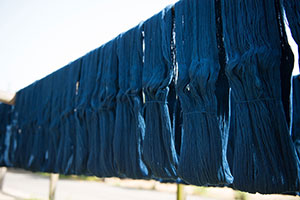 備後節織,備後絣,藍染,柿渋染,墨染,木綿生地,絣,先染め,広島,絣