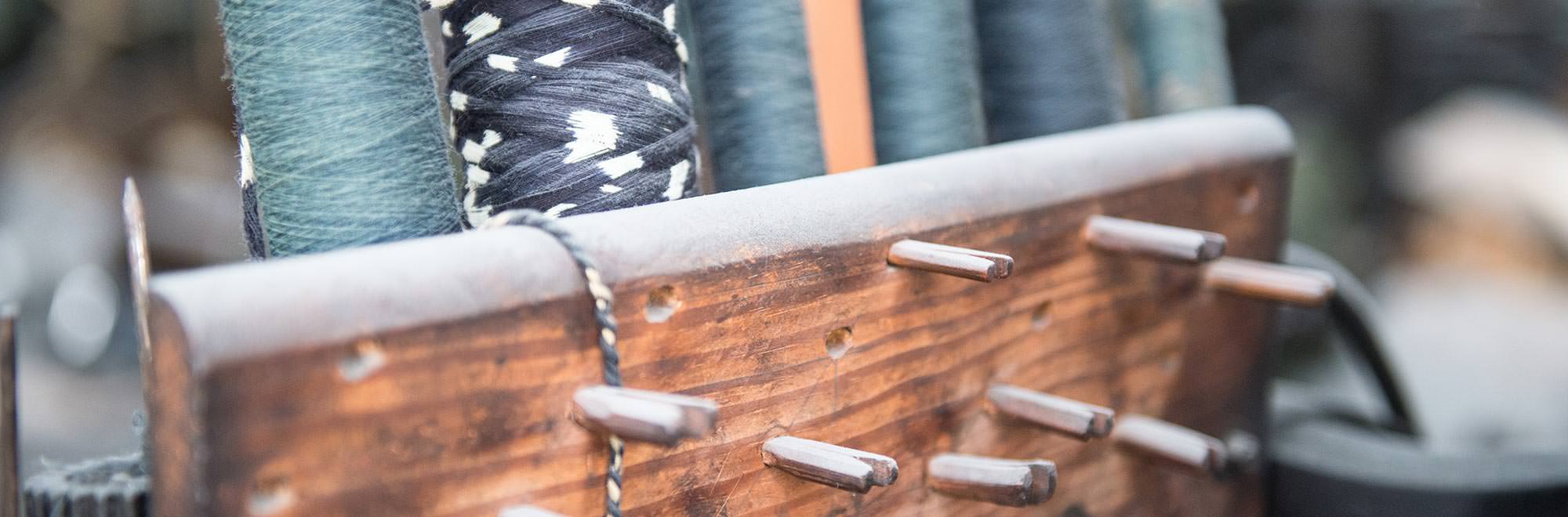 備後節織についてお話します,備後節織,備後絣,藍染,柿渋染,墨染,木綿生地,絣,先染め,広島,絣