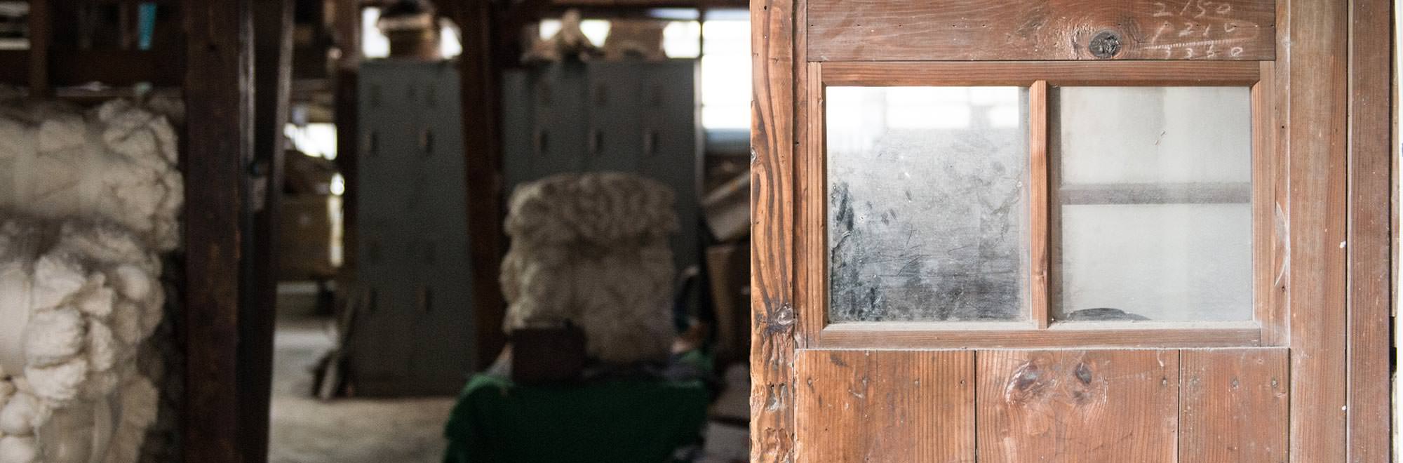 備後節織,備後絣,藍染,柿渋染,墨染,木綿生地,絣,先染め,広島,絣